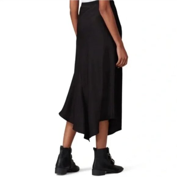 Anine Bing Bailey Asymmetrical Silk Skirt - Black - Picture 5 of 8